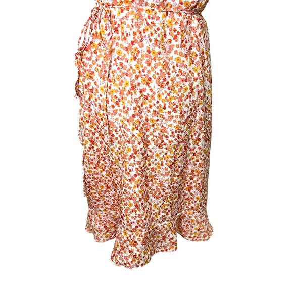 Vero Moda Mini Dress Adjustable Straps Ruffle Hem Floral Print Multicolor L NWT - Picture 7 of 10